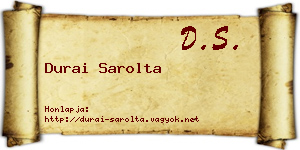 Durai Sarolta névjegykártya